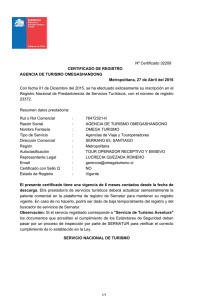 Nº Certificado 32209 CERTIFICADO DE REGISTRO AGENCIA DE