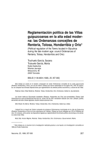 Reglamentación política de las villas guipuzcoanas en la Alta Edad