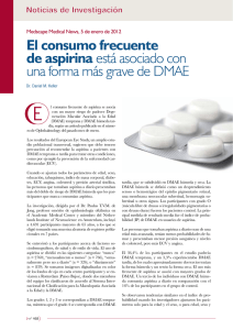 El consumo frecuente de aspirina está asociado con una forma más
