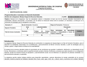 Manejo Integral de Recursos Naturales