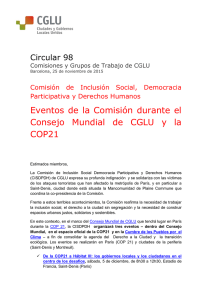 Circular 98: Eventos de la Comisión durante el Consejo Mundial de
