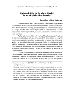 Un texto inédito de Coriolano Alberini: "La sociología jurídica de