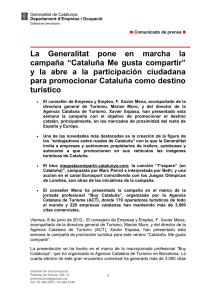 nota de premsa - Agència Catalana de Turisme