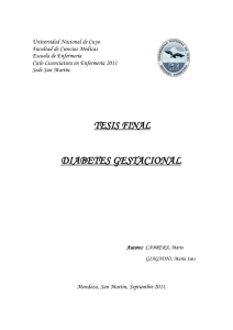 diabetes gestacional - Universidad Nacional de Cuyo
