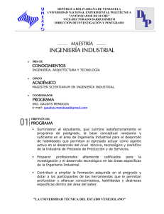 ingeniería industrial - Dirección de Investigación de Postgrado