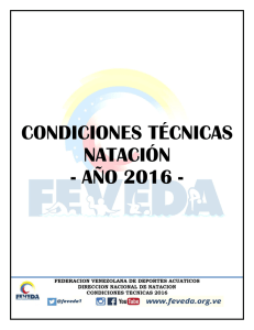 CONDICIONES TÉCNICAS NATACIÓN - AÑO 2016 -