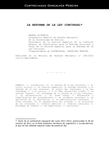 la reforma de la ley concursal - Cuatrecasas, Gonçalves Pereira