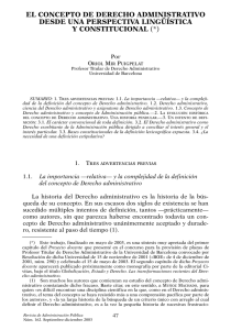 O. Mir Puigpelat. El concepto de Derecho administrativo desde una