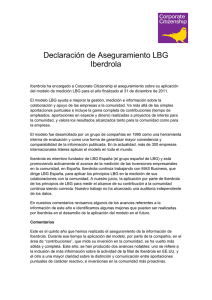 Declaración de Aseguramiento LBG Iberdrola