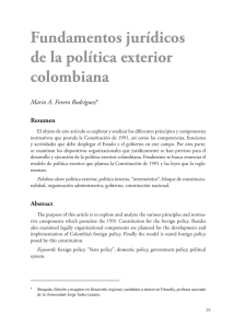 Fundamentos jurídicos de la política exterior colombiana