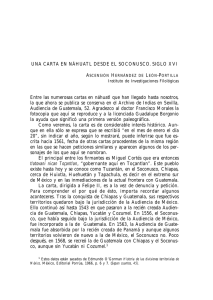 Una carta en náhuatl desde el Soconusco. Siglo XVI