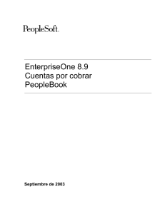 EnterpriseOne 8.9 Cuentas por cobrar PeopleBook