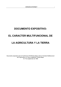 documento expositivo: el caracter multifuncional de la agricultura y