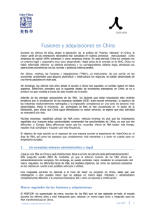 Fusiones y adquisiciones en China
