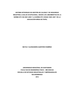 sistema integrado de gestión de calidad y de seguridad industrial