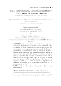 sigma convergencia, convergencia beta y condicional en bolivia