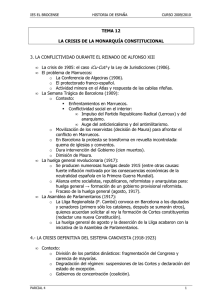 TEMA 12 LA CRISIS DE LA MONARQUÍA CONSTITUCIONAL 3. LA