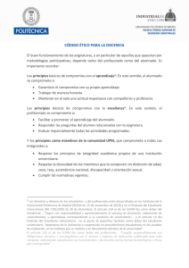 código ético para la docencia - Universidad Politécnica de Madrid