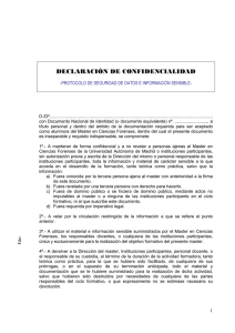declaración de confidencialidad - Universidad Autónoma de Madrid