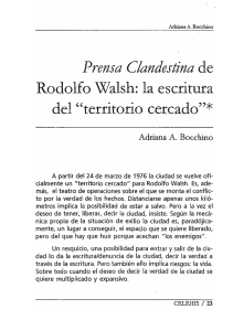 Prensa Clandestina de Rodolfo Walsh : la escritura del "territorio