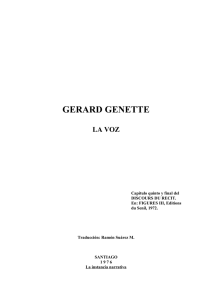 gerard genette la voz - J. Cortázar y la Teoría Semiótica de G. Genette