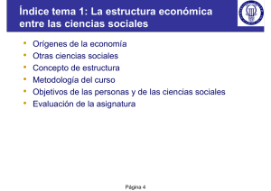 Índice tema 1: La estructura económica entre las ciencias sociales