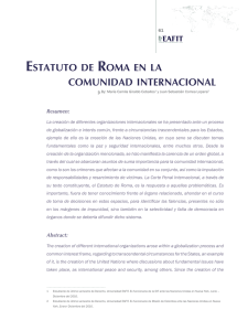 Estatuto de Roma en la comunidad internacional María Camila