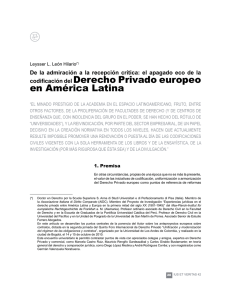 codificación del Derecho Privado europeo en América Latina