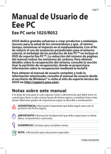 Manual de Usuario de Eee PC Eee PC serie 1025/R052