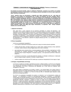 TÉRMINOS Y CONDICIONES DE TRANSPORTE DE DHL EXPRESS