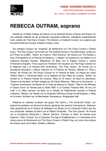 REBECCA OUTRAM, soprano - Centro Nacional de Difusión Musical