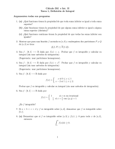 Cálculo Dif. e Int. II Tarea 1, Definición de Integral Argumenten todas