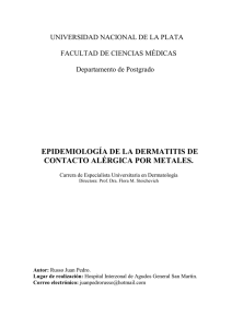 epidemiología de la dermatitis de contacto alérgica por metales.