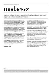 Sephora ficha al director general en España de Esprit, que `cede` la