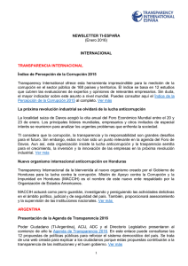 Newsletter Enero 2016 - Transparencia Internacional España