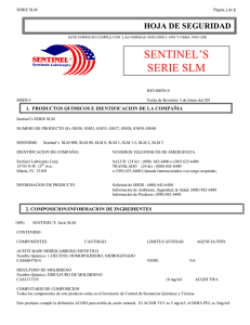 SENTINEL`S SERIE SLM - Sentinel Synthetic Lubricants