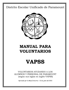 manual para voluntarios - Paramount Unified School District