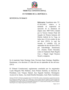 República Dominicana TRIBUNAL CONSTITUCIONAL EN