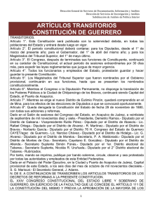 ARTÍCULOS TRANSITORIOS CONSTITUCIÓN DE GUERRERO