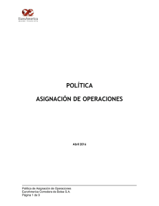 POLÍTICA ASIGNACIÓN DE OPERACIONES