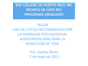 Presentación APA 6ta Edición - EDP University of Puerto Rico