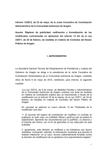 Informe 12/2012 - Gobierno de Aragón