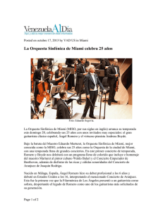La Orquesta Sinfónica de Miami celebra 25 años