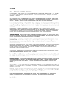 220-29369 Ref.: Constitución de sociedad colombiana. Aviso recibo