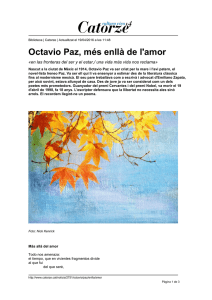 Octavio Paz, més enllà de l`amor