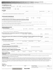 Formulario de Registración de Votante de Colorado