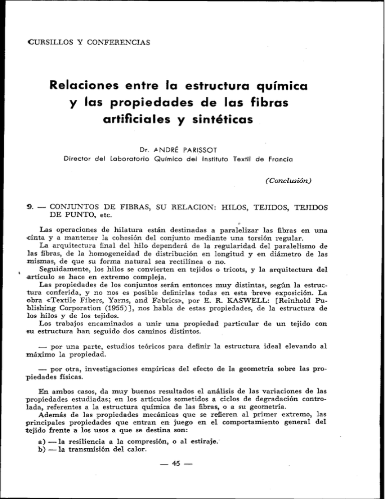 Relaciones Entre La Estructura Quimica Y Las Propiedades De Las