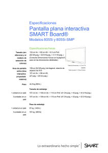 Especificaciones Pantalla plana interactiva SMART Board Modelos