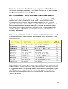 Según orden establecido en el cuadro anterior, el corregimiento de