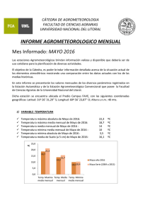 Informe Agrometeorologico Mensual Mayo